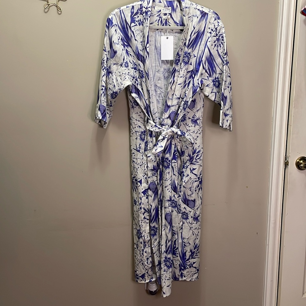 NWT The Lazy Poet Linen Robe L/XL